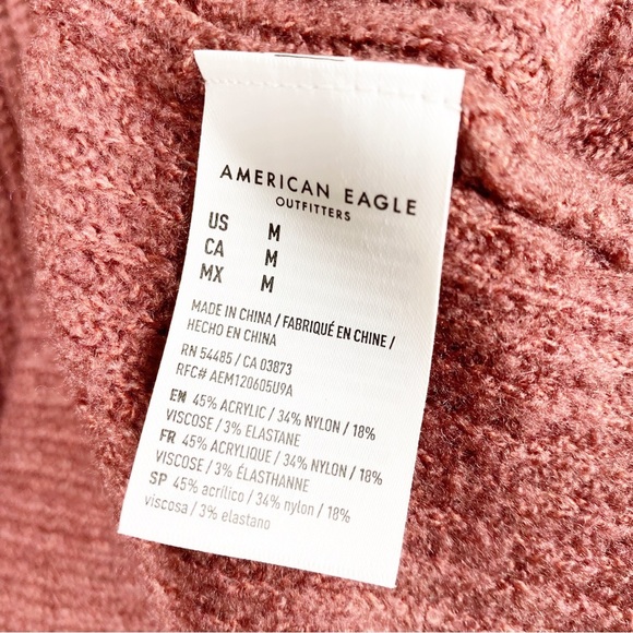 American Eagle Outfitters AEO Maroon V Neck Long Sleeves Knit Sweater M - Picture 10 of 10